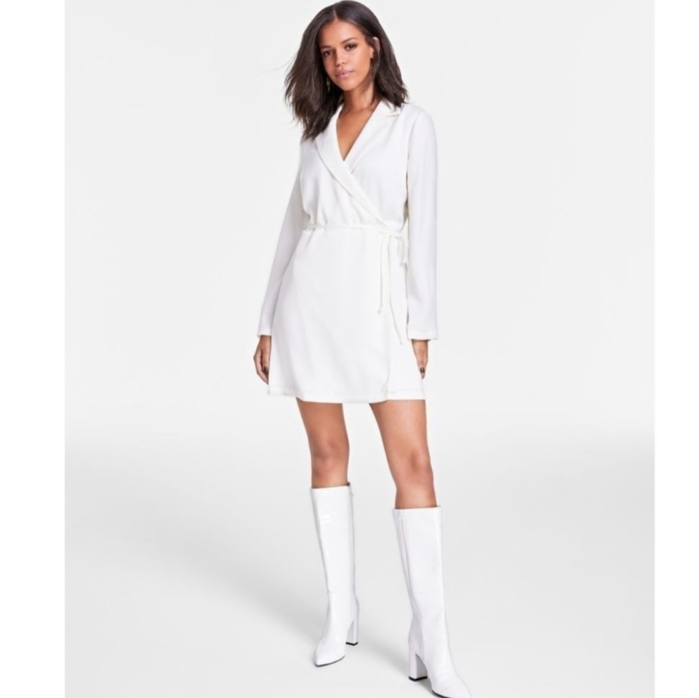 Bar Ill Women's Tuxedo Mini Dress Winter Ivory Size XS